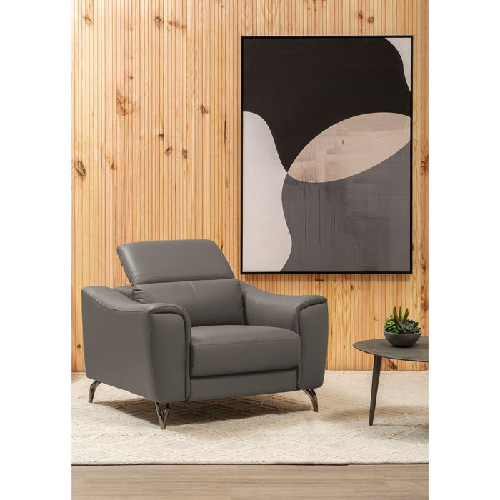 Leather Upholstered Thick Foam Armchair