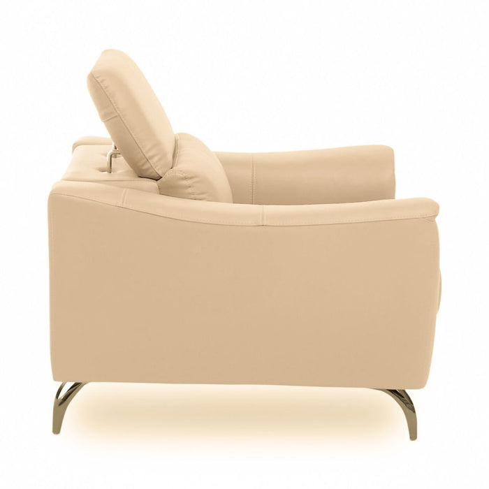 Leather Upholstered Thick Foam Armchair