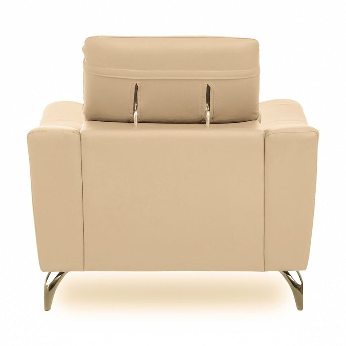 Leather Upholstered Thick Foam Armchair