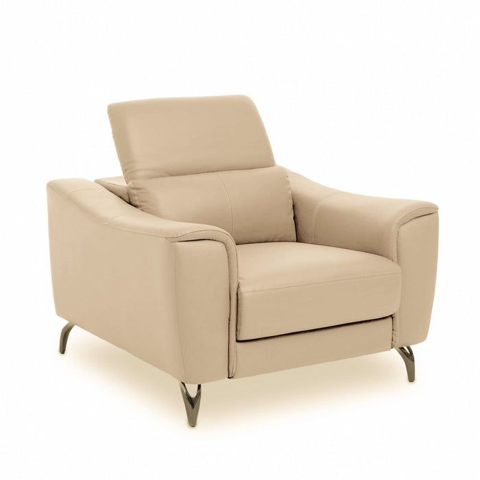 Leather Upholstered Thick Foam Armchair