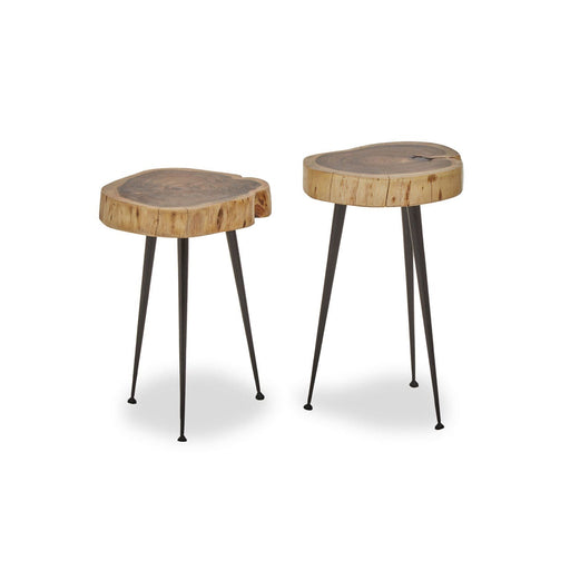 Nandri Set of 2 Acacia Wood Side Tables - Modern Home Interiors