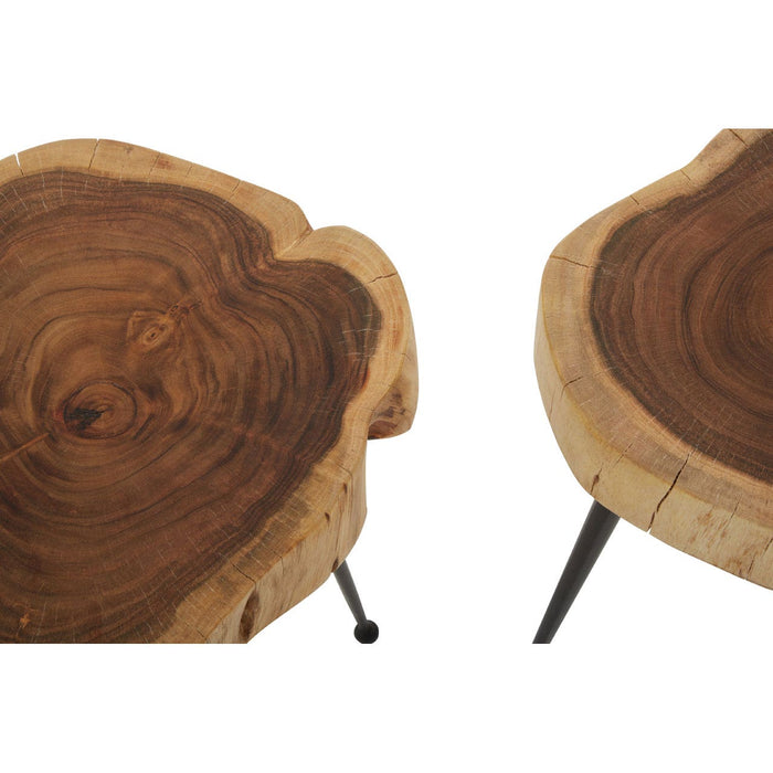 Nandri Set of 2 Acacia Wood Side Tables - Modern Home Interiors