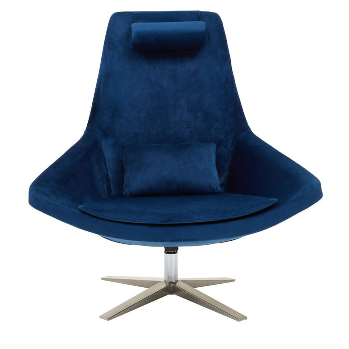 Modern Navy Velvet Armchair