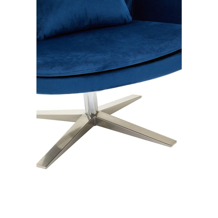 Modern Navy Velvet Armchair