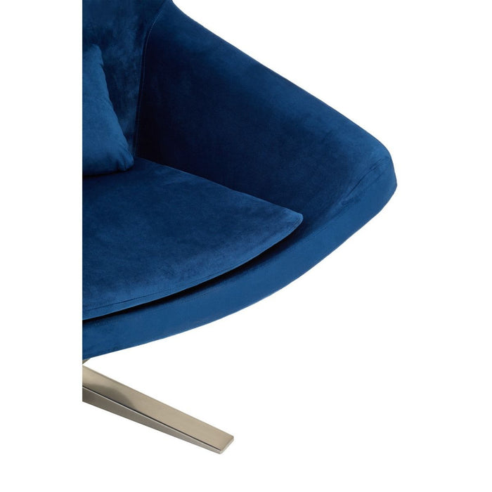 Modern Navy Velvet Armchair