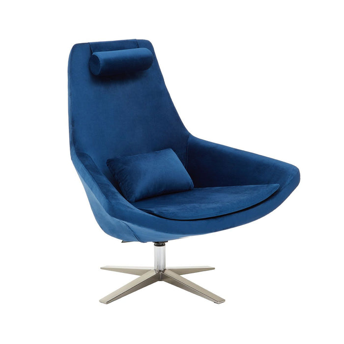 Modern Navy Velvet Armchair