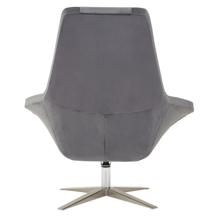 Modern Grey Velvet Armchair