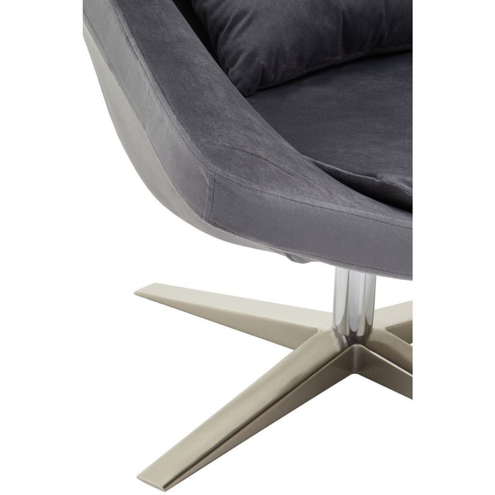 Modern Grey Velvet Armchair