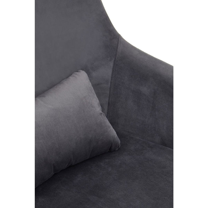 Modern Grey Velvet Armchair