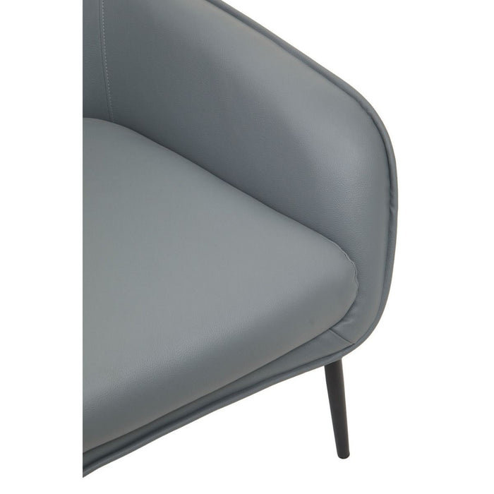 Grey Faux Leather Armchair + Footstool