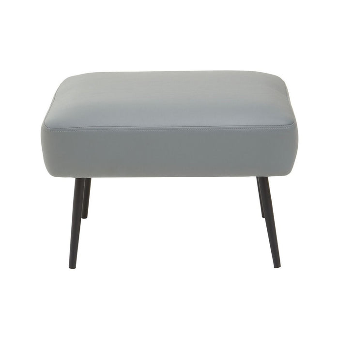 Grey Faux Leather Armchair + Footstool