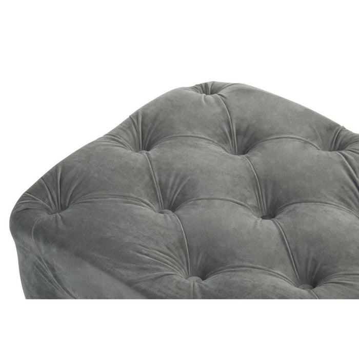 Grey Tufted Velvet Bench