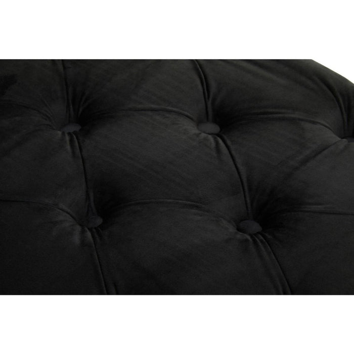 Black Tufted Velvet Bench