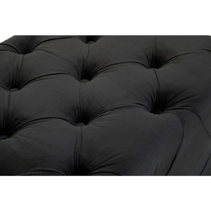 Black Tufted Velvet Bench