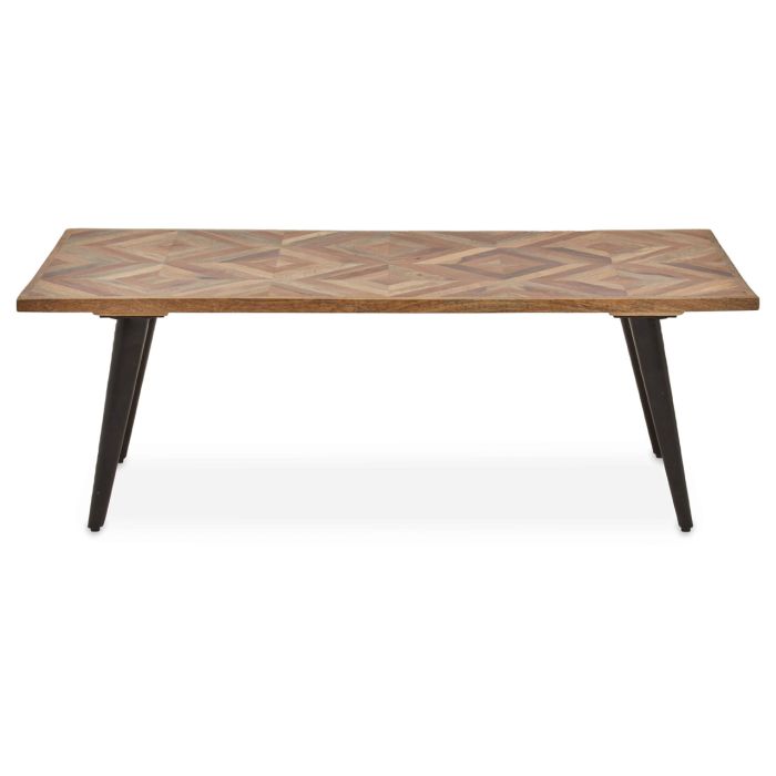 Mango Wood Modern Industrial Style Coffee Table