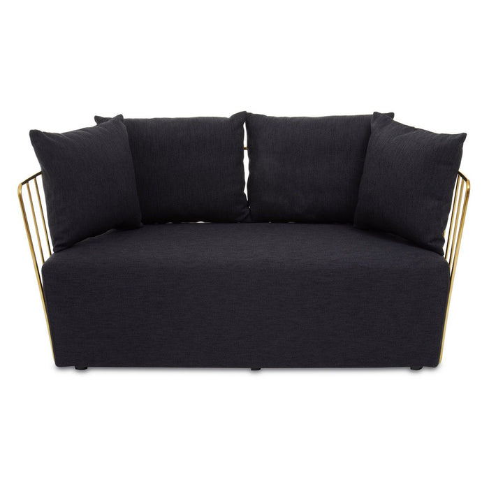 Luxe Fabric and Gold 2 Seater Sofa