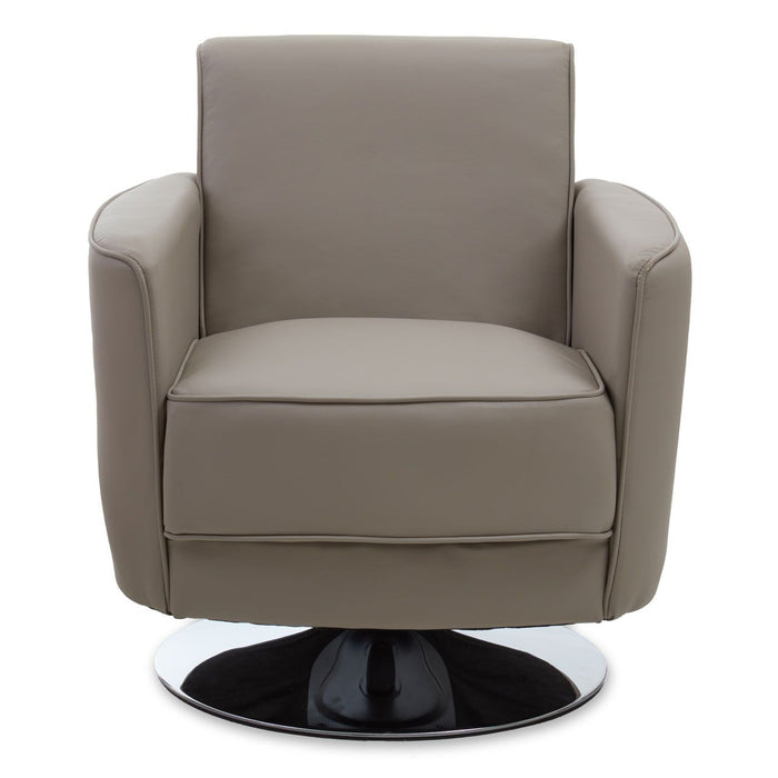 Faux Leather Armchair Chrome Round Base