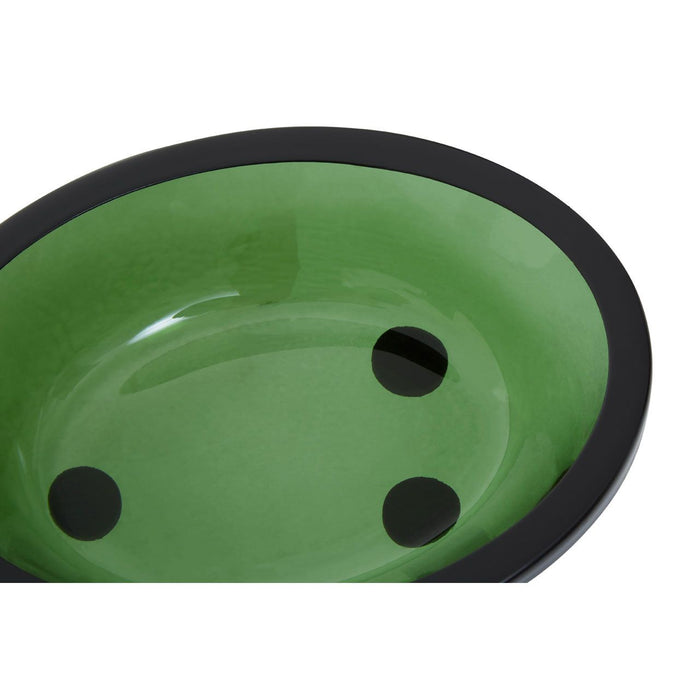 Green Glass and Black Metal Bathroom Soap Dish