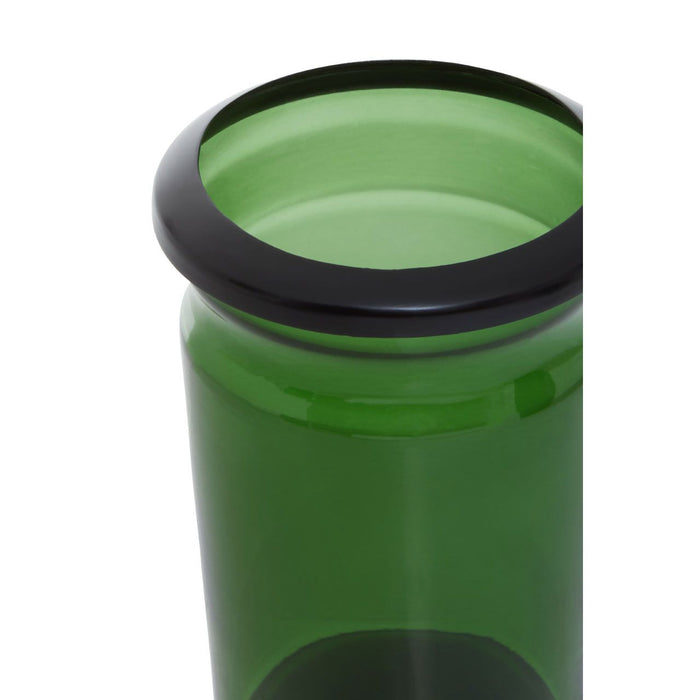 Green Glass and Black Metal Bathroom Tumbler