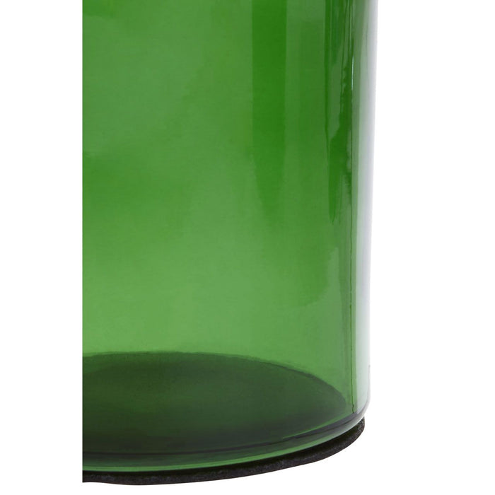 Green Glass and Black Metal Bathroom Tumbler