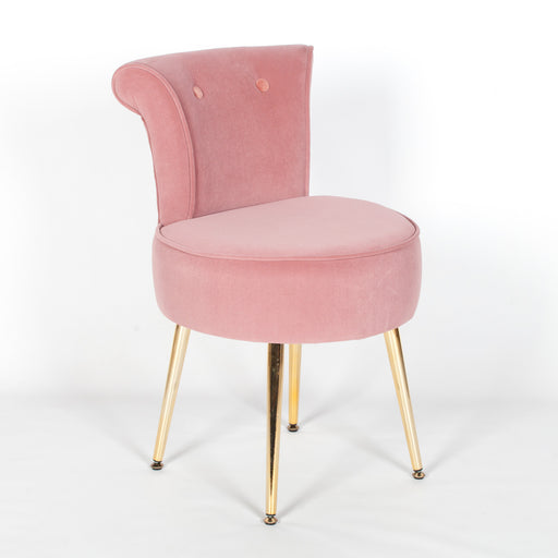 Pink Velvet Bedroom Chair with Gold Legs - Modern Home Interiors