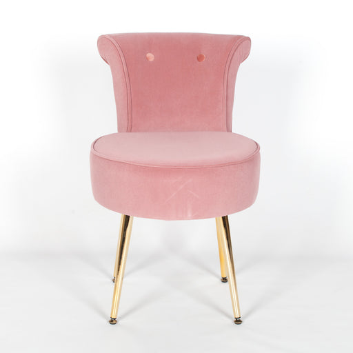 Pink Velvet Bedroom Chair with Gold Legs - Modern Home Interiors