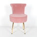 Pink Velvet Bedroom Chair with Gold Legs - Modern Home Interiors