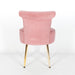 Pink Velvet Bedroom Chair with Gold Legs - Modern Home Interiors