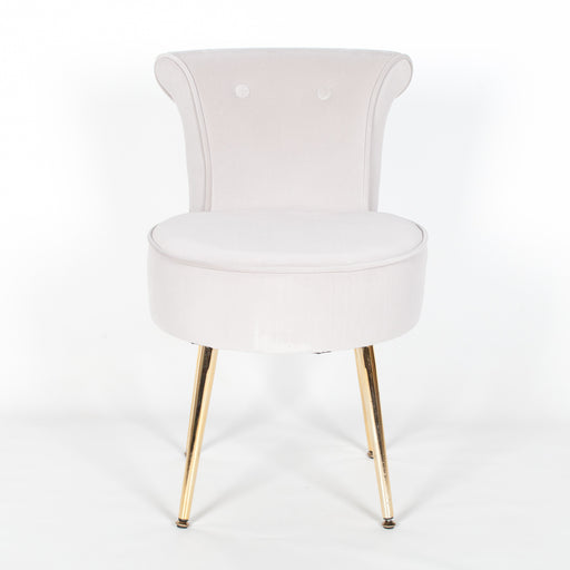 Grey Velvet Bedroom Chair with Gold Legs - Modern Home Interiors