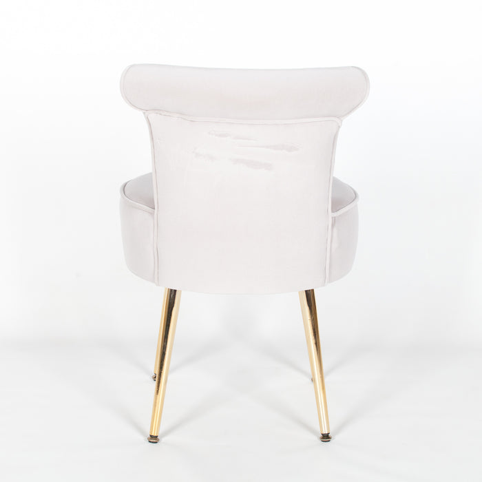 Grey Velvet Bedroom Chair with Gold Legs - Modern Home Interiors