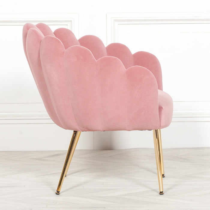 Deco Pink Velvet Accent/ Dining Chair with Gold Legs - Modern Home Interiors