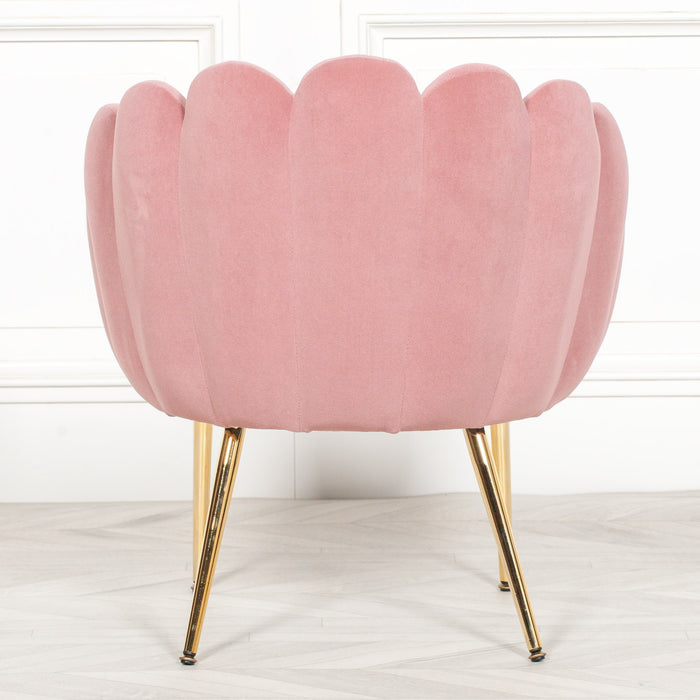 Deco Pink Velvet Accent/ Dining Chair with Gold Legs - Modern Home Interiors