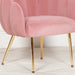 Deco Pink Velvet Accent/ Dining Chair with Gold Legs - Modern Home Interiors