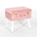 Chic Pink Suitcase Stool with White Legs - Modern Home Interiors