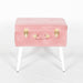 Chic Pink Suitcase Stool with White Legs - Modern Home Interiors