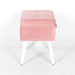 Chic Pink Suitcase Stool with White Legs - Modern Home Interiors