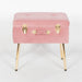 Chic Pink Suitcase Stool with Gold Legs - Modern Home Interiors