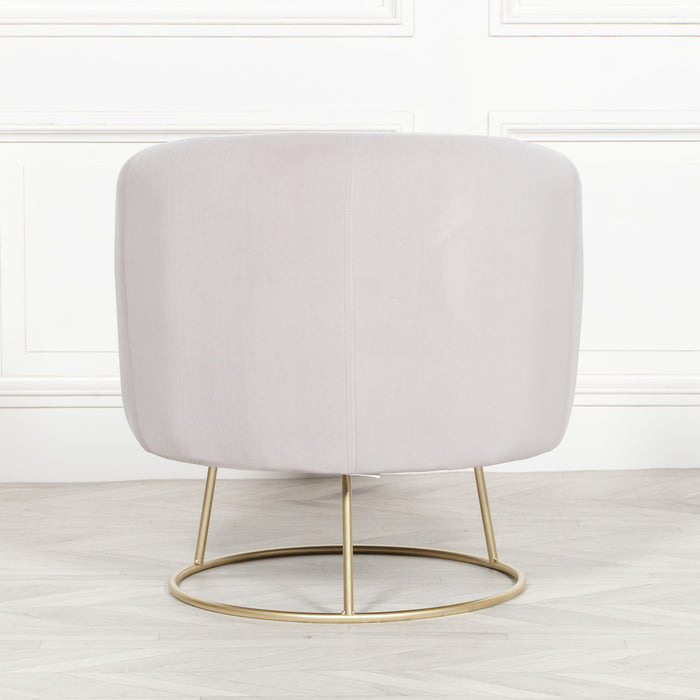 Deco Grey Velvet Armchair with Gold Legs - Modern Home Interiors