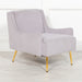 Grey Velvet Sofa Chair with Gold Legs - Modern Home Interiors