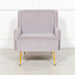 Grey Velvet Sofa Chair with Gold Legs - Modern Home Interiors