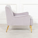 Grey Velvet Sofa Chair with Gold Legs - Modern Home Interiors