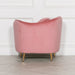 Pink Velvet Armchair with Gold Legs + Cushion - Modern Home Interiors