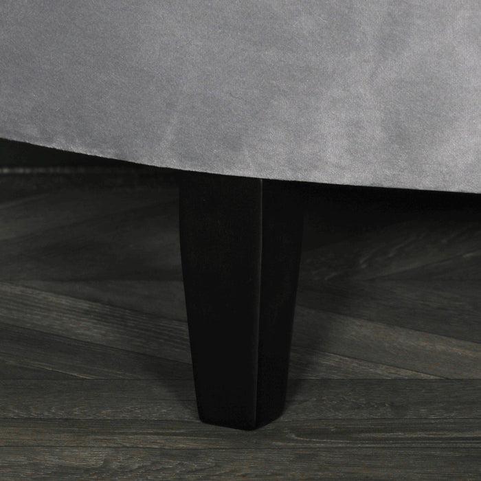 Grey Velvet Storage Pouf Ottoman