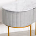 Deco Grey Upholstered Marble Dressing Table with Gold Legs - Modern Home Interiors