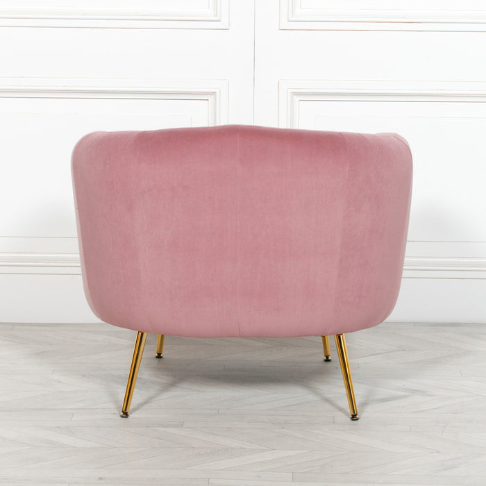 Pink Velvet Armchair with Gold Legs - Modern Home Interiors