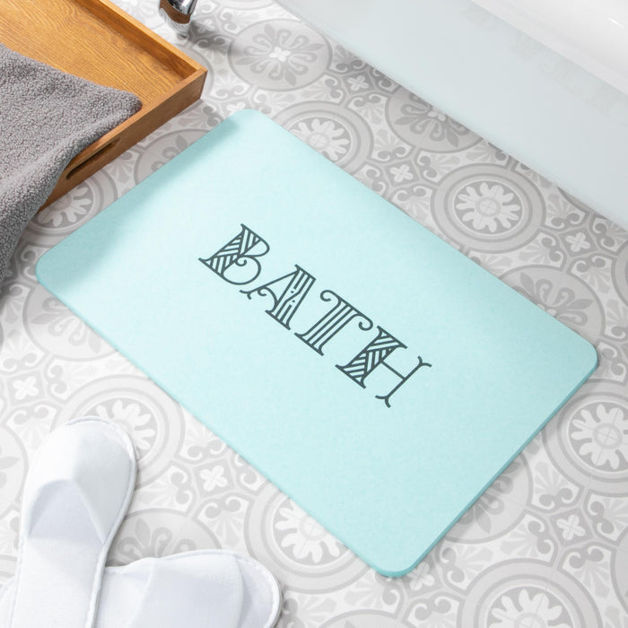 Artsy Mats Bath Aqua Blue Stone Non Slip Bath Mat - Touch Dry