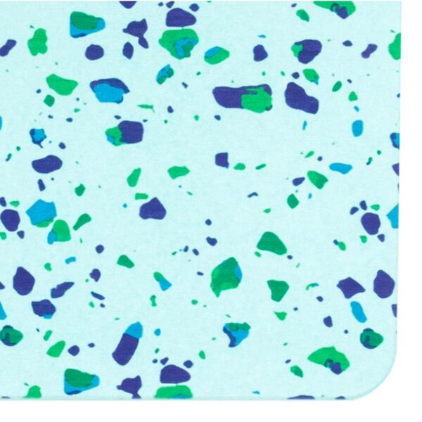 Artsy Mats Terrazzo Aqua Blue Stone Non Slip Bath Mat - Touch Dry