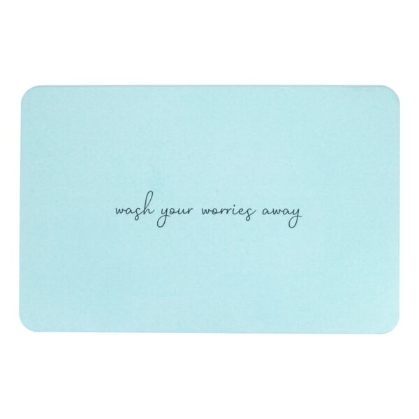 Artsy Mats Wash Your Worries Away Aqua Blue Stone Non Slip Bath Mat - Touch Dry