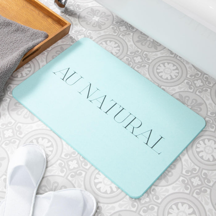 Artsy Mats Au Natural Aqua Blue Stone Non Slip Bath Mat - Touch Dry