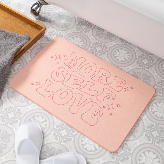 Artsy Mats More Self Love Pink Stone Non Slip Bath Mat - Touch Dry